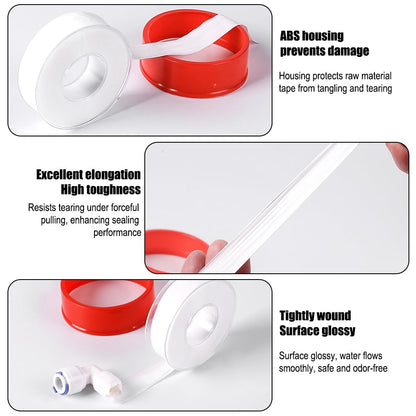 4 Rolls 1/2 Inch(W) X 32.8 Ft(L) Teflon Plumbers Tape,Pipe Sealing & Plumbing Thread Tape, Water Sealant Seal for Shower Head, White