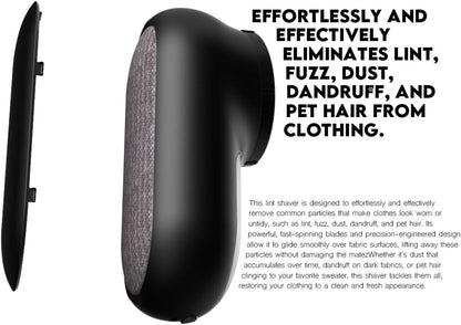 Rechargeable Fabric Shaver, Lemontec Battery-Operated Lint Remover & Sweater Defuzzer for Clothes and Furniture – Eliminates Pills, Fuzz, and Lints (Black)