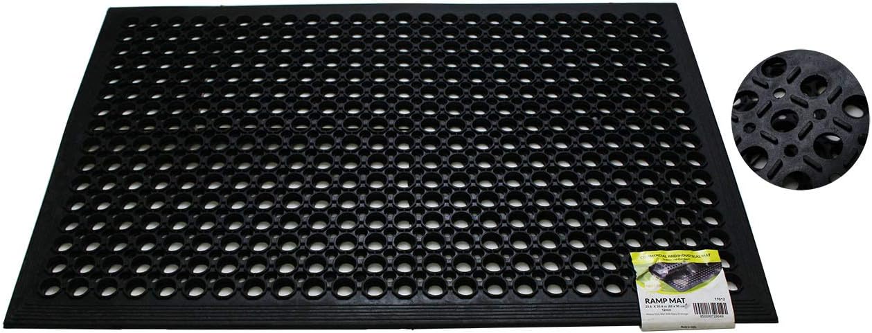 HAWK Heavy Duty Rubber Scraper Mat | Size 18" x 30" (45 x 75 cm) | 9mm Thickness | Anti Slip | Anti Fatigue | Great For Cleaning Boots & Shoes