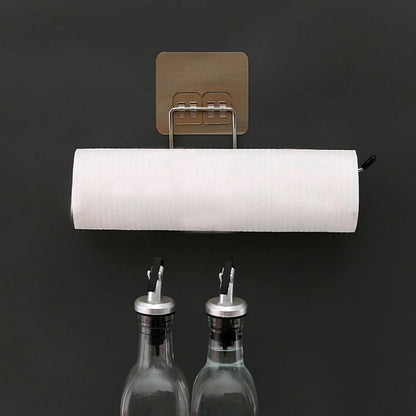 Towel Holder, Wall Hanging Stainless Steel Paper Towel Bar, Dishcloth Rack for Kitchen Bathroom, Disposable Dishcloth Rack, Space Saving Design Multi Functional Use