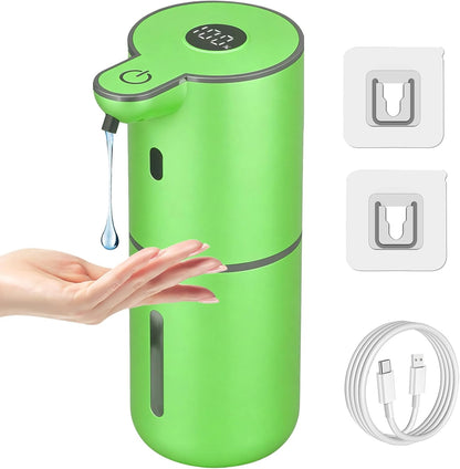 OHIFAST Automatic Foaming Soap Dispenser Touchless, USB Rechargeable Smart Hand Soap Dispenser, 6-Level Adjustable, 12.8oz/380mL Wall Mounted for Bathroom Kitchen Dish Soap-White