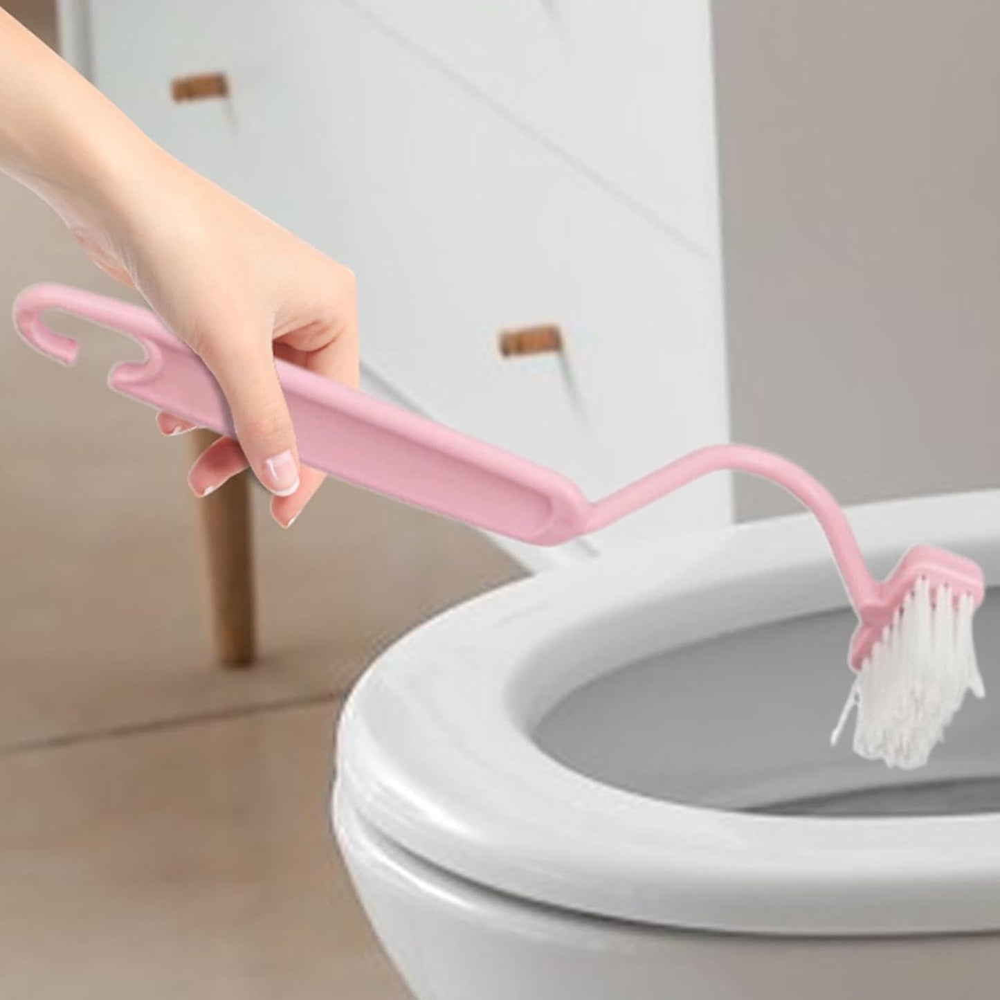 Toilet Rim Brush - Under Rim Toilet Cleaning Brush | Toilet Cleaner Brush | | Soft Bristle Toilet Brush S-Shaped | Angled Toilet Corner Scrubber | Toilet Rim Cleaner for Toilets Kitchens Bathrooms