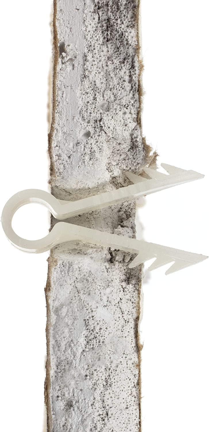 THE CIMPLE CO Ethernet and Coaxial Cable Clips for Stucco, Drywall, Brick, Concrete - Push-in Wall Anchors for Wires - Indoor/Outdoor Coax Cable Clips - Pack of 50, White