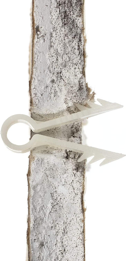 THE CIMPLE CO Ethernet and Coaxial Cable Clips for Stucco, Drywall, Brick, Concrete - Push-in Wall Anchors for Wires - Indoor/Outdoor Coax Cable Clips - Pack of 50, White