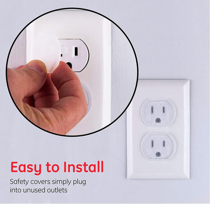 Power Gear Child Safety Electrical Outlet Covers, Tamper‑Resistant Plug Protectors for Standard Wall Outlets, Baby‑Proof & Child‑Proof Safety Caps, Clear, 60 Pack, 54615