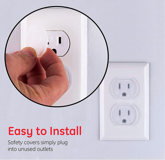 Power Gear Child Safety Electrical Outlet Covers, Tamper‑Resistant Plug Protectors for Standard Wall Outlets, Baby‑Proof & Child‑Proof Safety Caps, Clear, 60 Pack, 54615