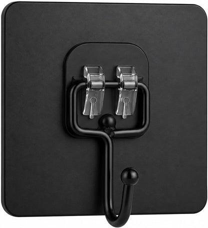 Luxe Hooks, Heavy Duty Wall Hooks, Waterproof Self Adhesive Hooks for Bathroom, Kitchen, Shower & Office, No Drill Wall Hooks for Towels, 10 Counts. (10, Transparent)