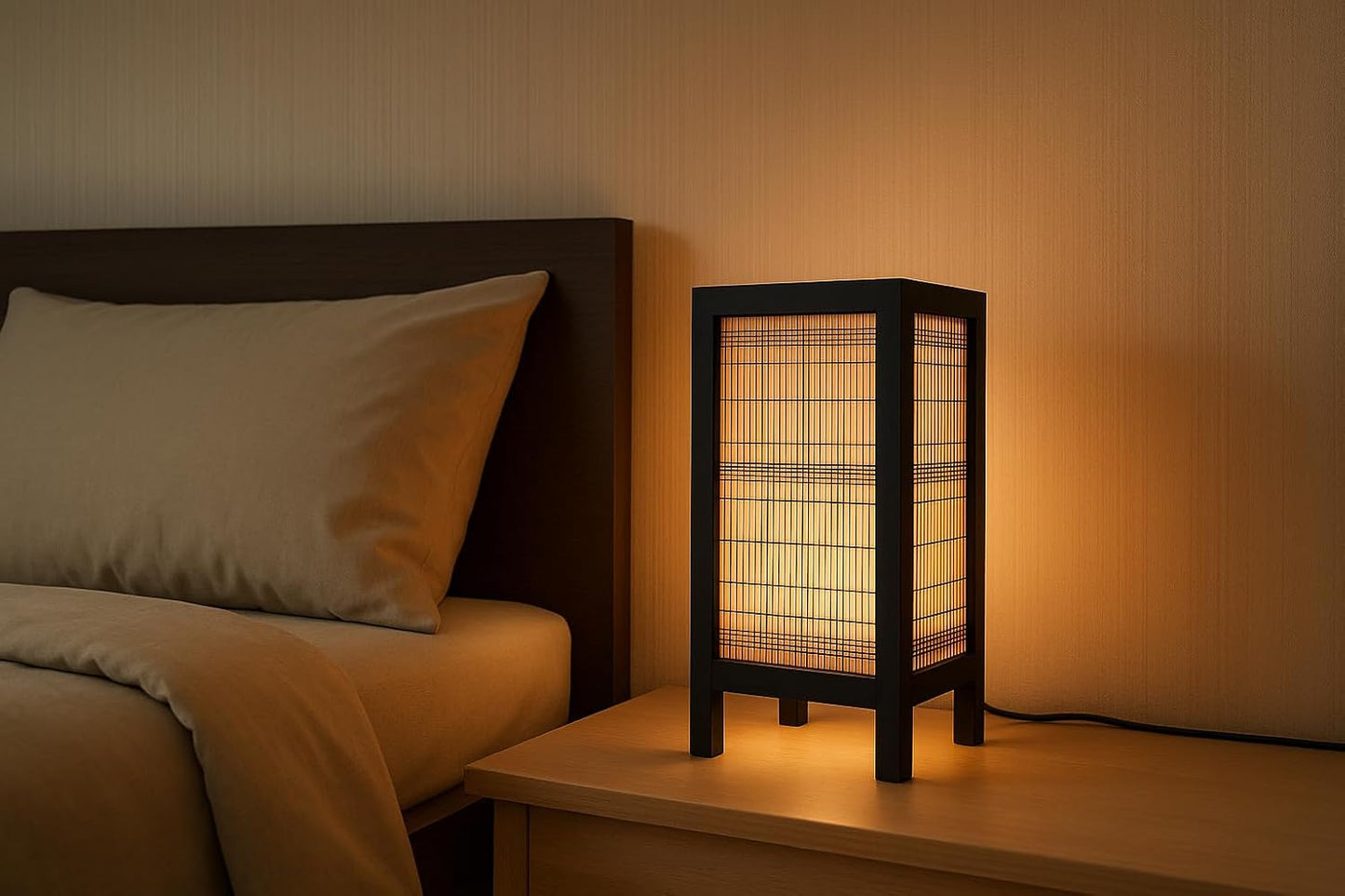 RED BERRY THAILAND LANNA LAMP-Thai Vintage Handmade Asian Bamboo Art Handcraft Japanese Lamp Table Lights or Floor Wood Table Lamp (Bamboo Art New)