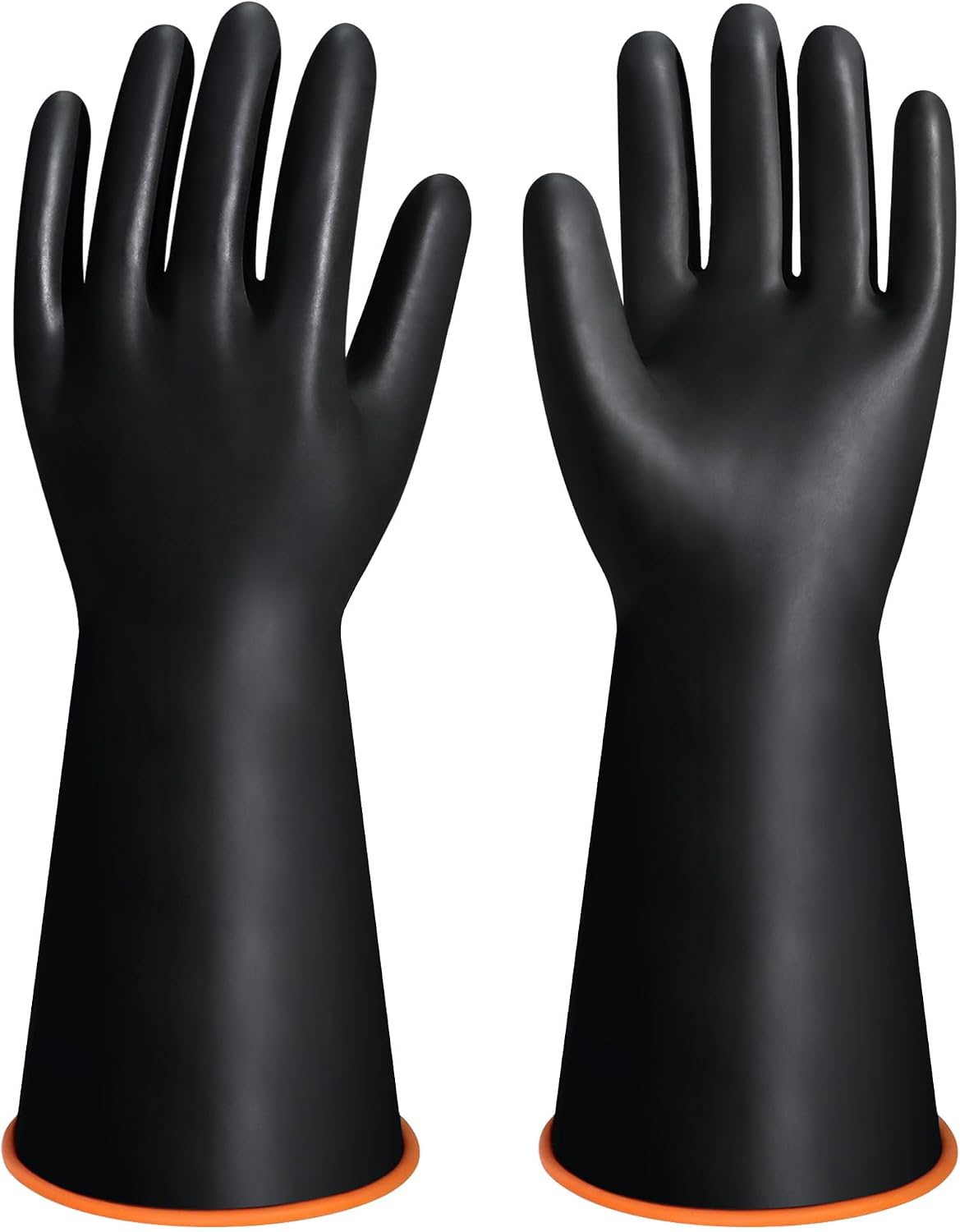 18" XL Size Latex Chemical Resistant Gloves, Reusable Heavy Duty Long Rubber Glove Dishwashing Gloves, Industrial Safety Glove for Men, Forearm Protection Waterproof Resist Strong Acid, Alkali, Oil'
