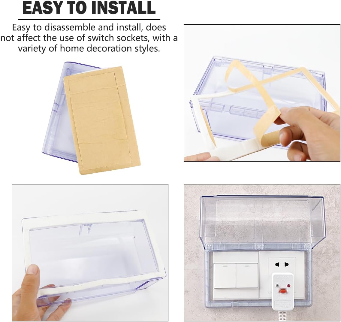 Flip Weatherproof Cover Outlet Cover, Electrical Power Outlet Cover, Wall Switch Socket Face Plate Panel Box (Black)