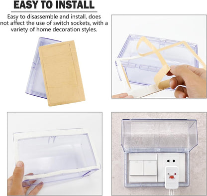 Flip Weatherproof Cover Outlet Cover, Electrical Power Outlet Cover, Wall Switch Socket Face Plate Panel Box (Black)