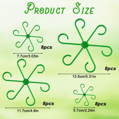 Plant Stem Support for Indoor Outdoor, 16pcs Plastic Monstera Plant Support, 2026 New 4 Sizes Reusable Plant Stabilizer for Climbing Plants, Ivy, Roses, Pothos (16, Green)