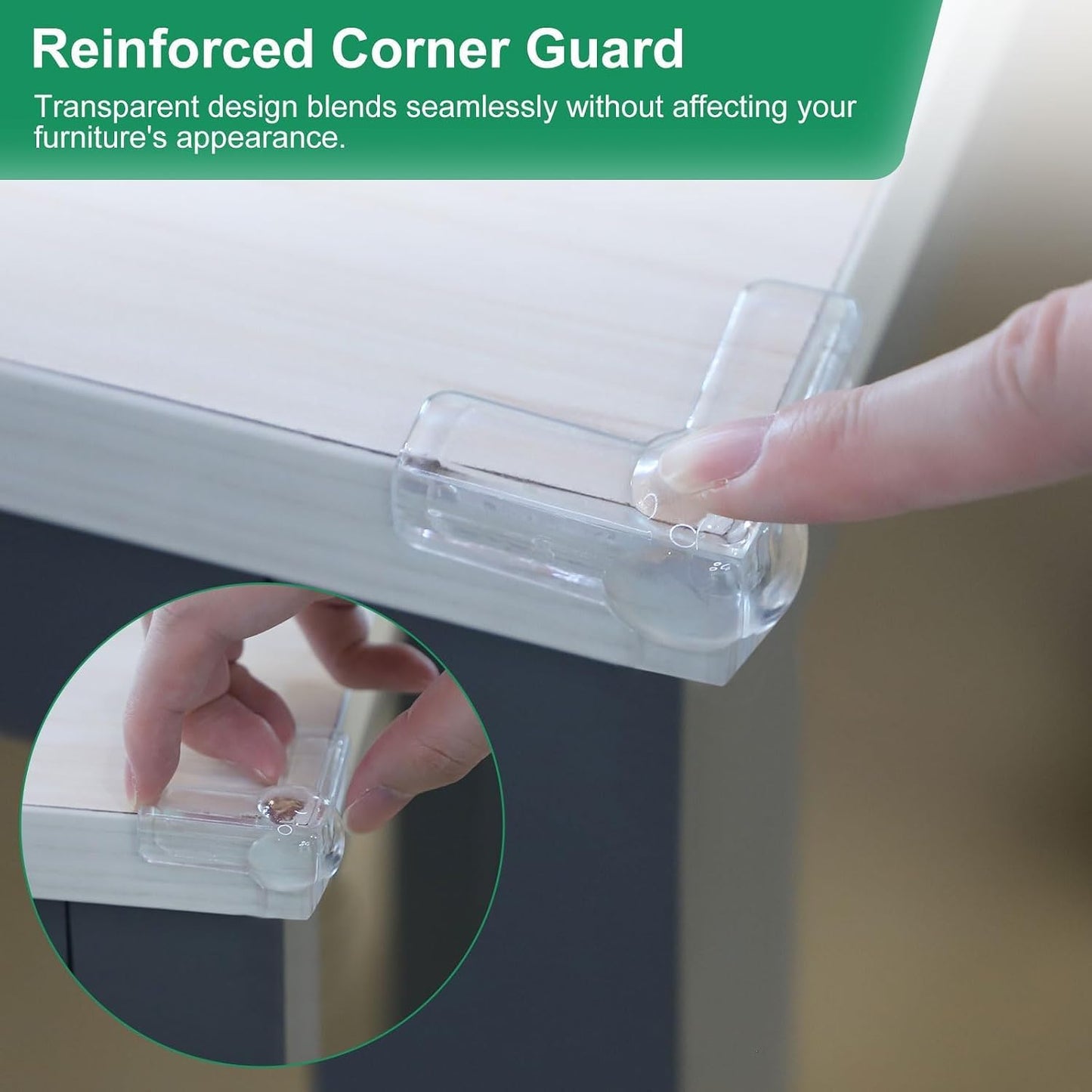 EEEKit 32 Pack Silicone Corner Protectors, Adhesive Pre-Taped Furniture Corner Guards, Proof Bumpers Corner Covers for Table Edges & Sharp Corners