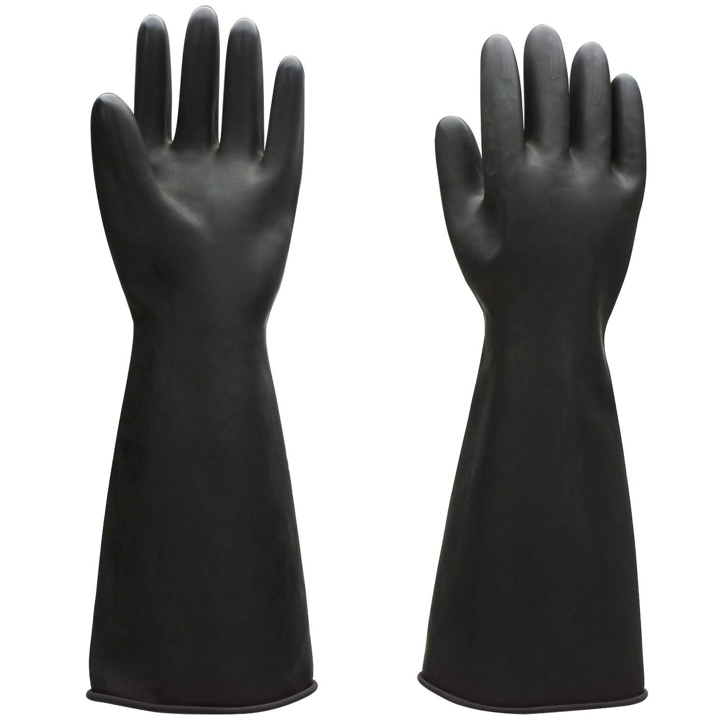 Black Rubber Gloves Extra Large, 22" Long Chemical Resistant Gloves, Waterproof Reusable Dishwashing Household Cleaning Safety Work Heavy Duty Industrial Rubber Glove, 1 Pair XXL