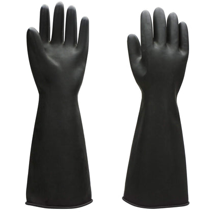 Black Rubber Gloves Extra Large, 22" Long Chemical Resistant Gloves, Waterproof Reusable Dishwashing Household Cleaning Safety Work Heavy Duty Industrial Rubber Glove, 1 Pair XXL