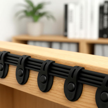 Cord Clips 12 Pack Cable Management Cord Organizer Silicone Hook and Loop Cable Ties Adjustable Wire Organizers Black Cable Ties Straps for Cords Holder Video Home Office Essentials Electronics