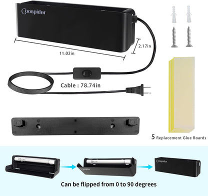 2pack Fly Catcher Indoor,Fruit Fly Traps Indoor for Home,Wall Sconce Fly UV Light Trap for Capturing Flies,Moths, Gnats with 10 Sticky Glue Boards, Bug Catcher Indoor, Light Flying Insect Trap -White