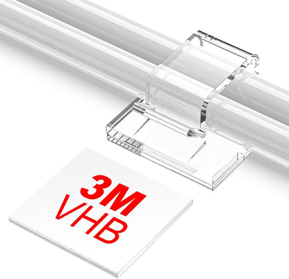 Adhesive Cable Clips White (60 PCS), Upgraded Wire Clips for Cable Management, Strong Cord Clips Wire Holders for The Wall, Under Desk, Led Strip, Electric Wires, Ethernet Cable Clips_Small