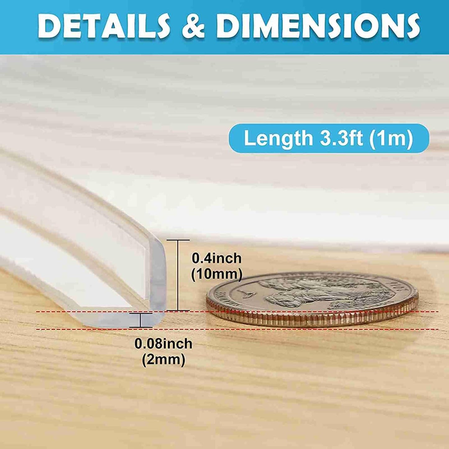 Clear Soft Edge Protector Strip, Soft PVC Baby Proofing Edge Protector with Strong Adhesive for Desk Wall Furniture Corner Safety Protection (3meter)