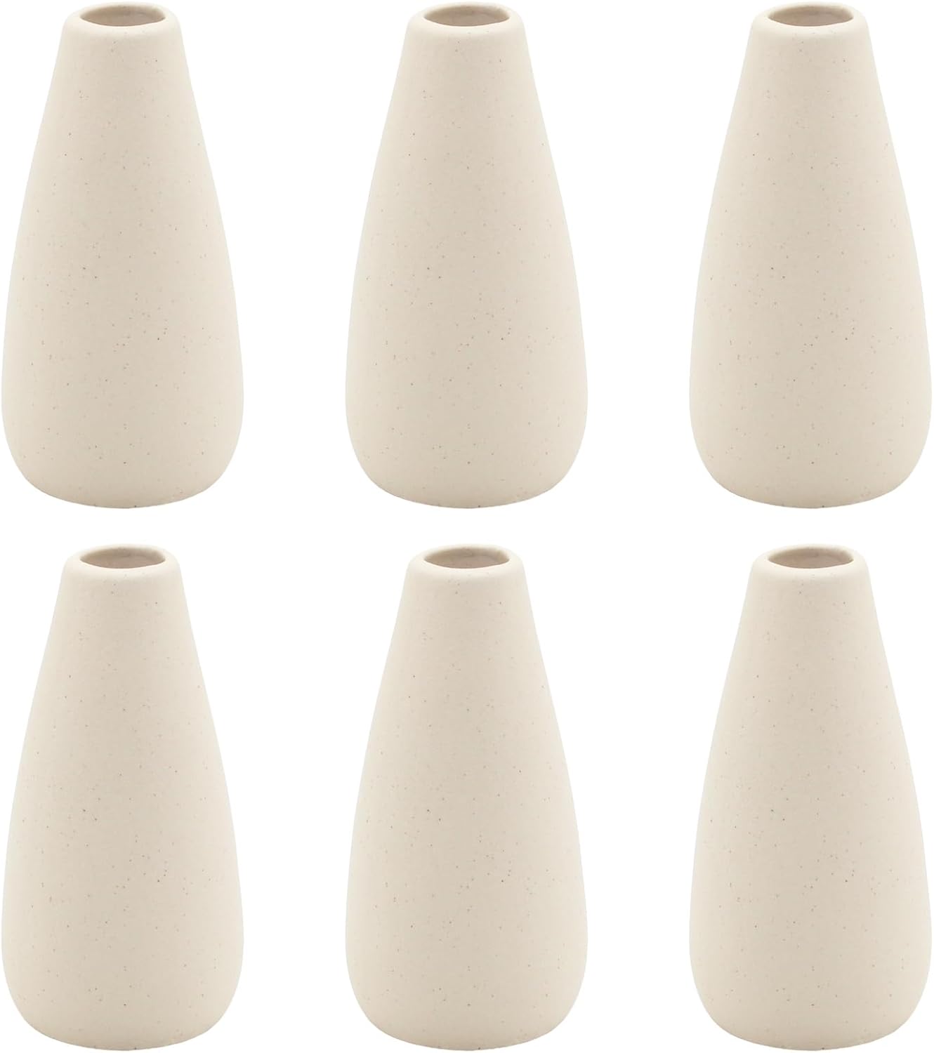 YANLING 6 Pack White Vase Small Ceramic Vases for Decor, Bud Vases | for Centerpieces White Vases for Flowers Boho Home Decor, Pampas Grass Dried Flowers Vases