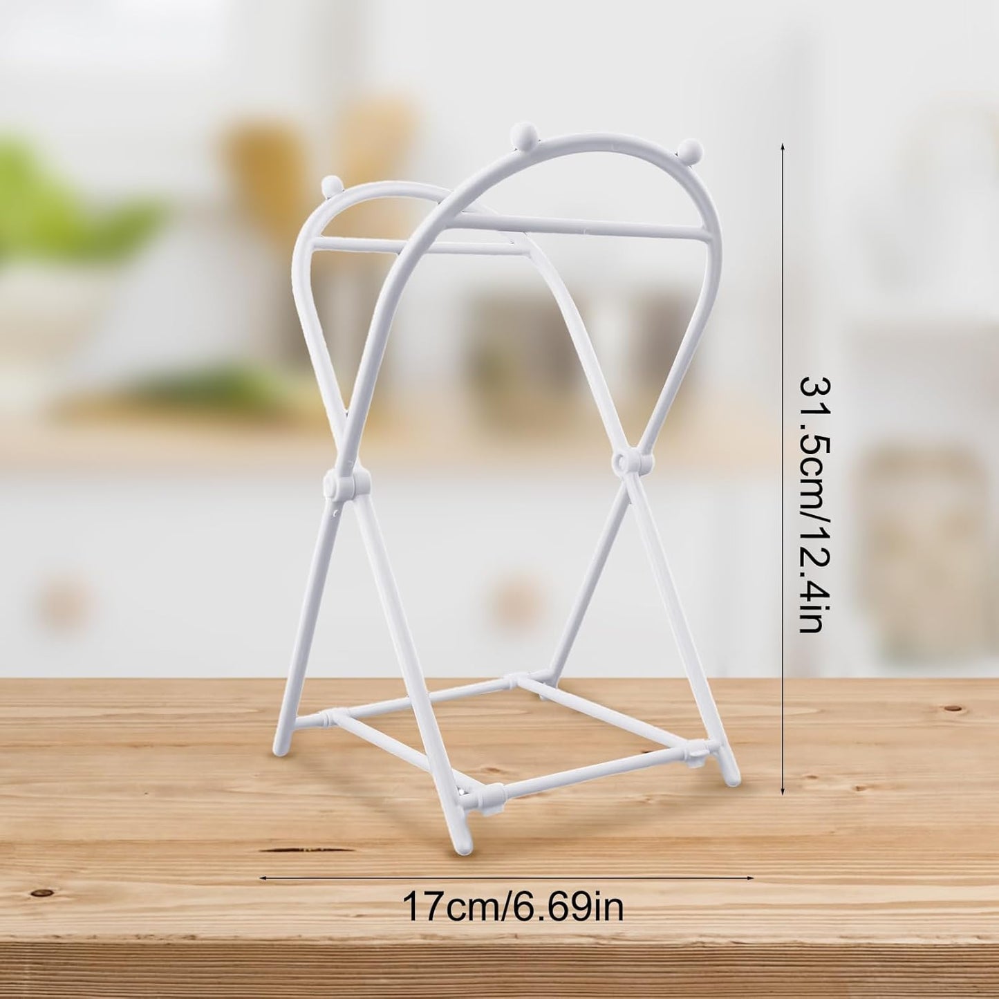 Trash Bag Stand, Foldable Trash Bag Holder Kitchen Trash Bag Rack Indoor Outdoor Trash Can Stand for Kitchen, Camping, Picnic (White)