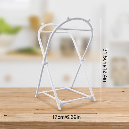 Trash Bag Stand, Foldable Trash Bag Holder Kitchen Trash Bag Rack Indoor Outdoor Trash Can Stand for Kitchen, Camping, Picnic (White)