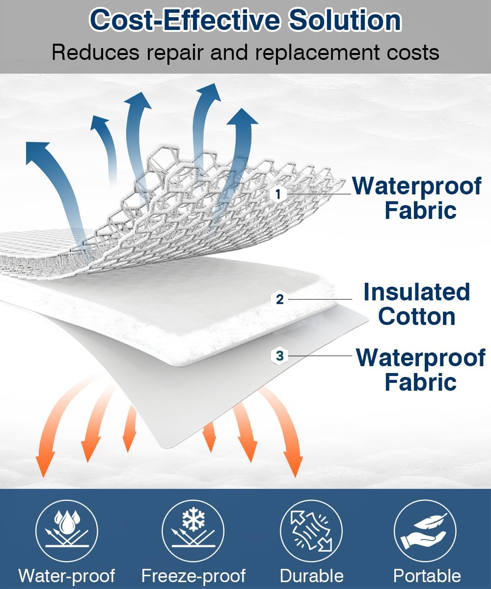 Enlarge Outdoor Faucet Cover for Winter Freeze Protection, 13” W x 25" H Hose Bib Covers Socks for Garden Lawn Faucets & Yard Hydrant, Reusable Long Insulated Spigot Cover, Black, 1 Pack