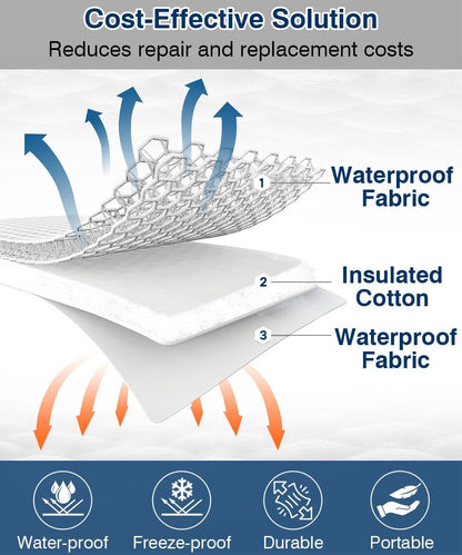 Enlarge Outdoor Faucet Cover for Winter Freeze Protection, 13” W x 25" H Hose Bib Covers Socks for Garden Lawn Faucets & Yard Hydrant, Reusable Long Insulated Spigot Cover, Black, 1 Pack