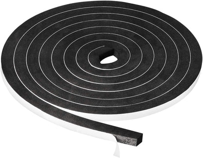 Seal Foam Tape,1/2 Inch W x 1/8 Inch T Weather Stripping for Door and Window,High Density Single Sided Closed Cell Door Insulation Weather Strip, 3 Rolls Total 50FT Black