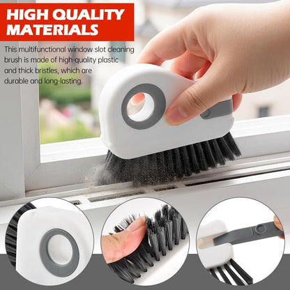 2 in 1 Groove Cleaning Brush, Window Track Cleaning Tools with Hidde n Scraper, Crevice Cleaner Tool for Sliding Door, Window Sill & Seal