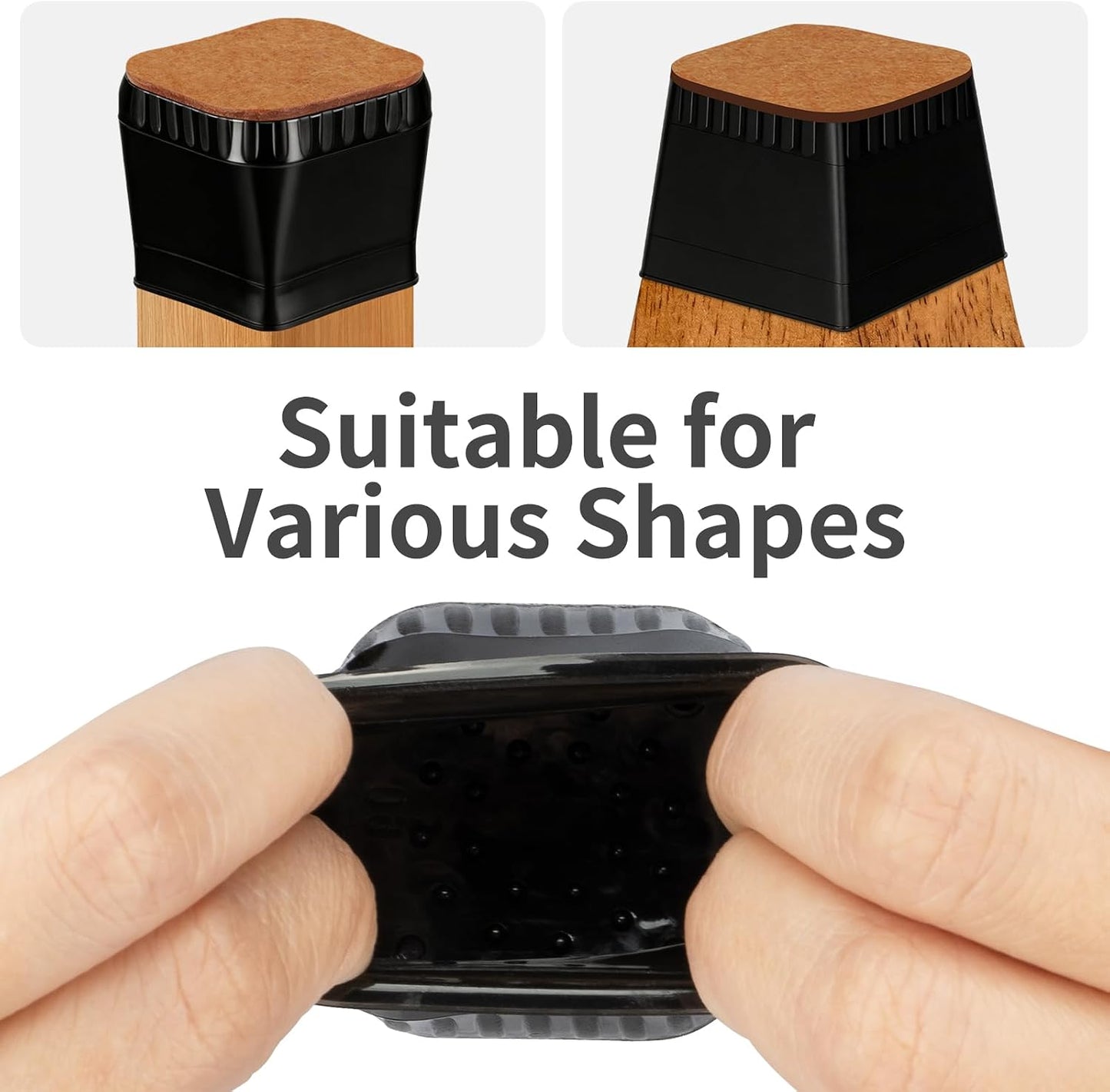 Chair Leg Floor Protectors, 24 Pack Silicone Furniture Pads for Hardwood Floors, Anti-Scratch Furniture Sliders Felt Pads, Noise-Reducing Chair Feet Covers, Table Legs Fit Sizes to(1.3" to 1.97")