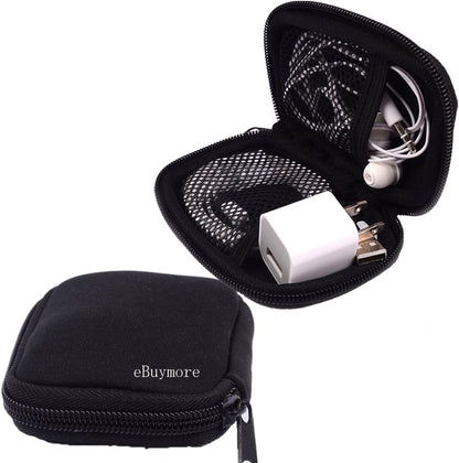 Black Universal Neoprene Zipper Headphone Headset Dock Charger Cable Organizer Electronics Accessories Case Various USB, Mp3, Charge, Cable organizer Pouch