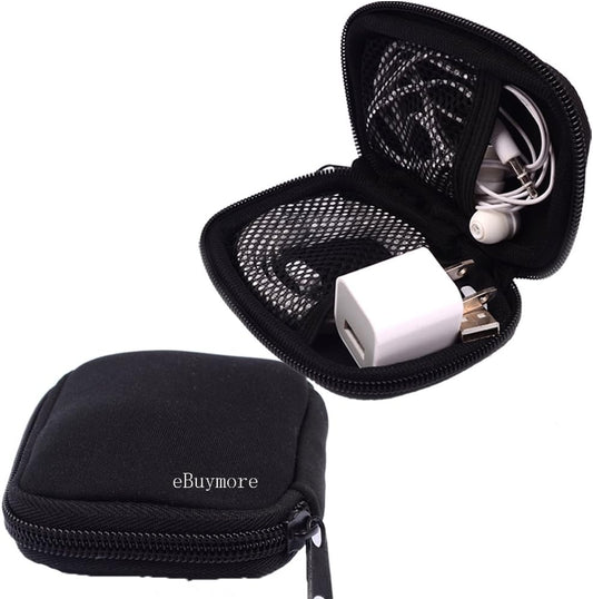 Black Universal Neoprene Zipper Headphone Headset Dock Charger Cable Organizer Electronics Accessories Case Various USB, Mp3, Charge, Cable organizer Pouch