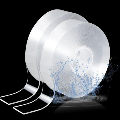 Nano Double Sided Tape, 2 Rolls, Clear, 16.4 Ft | Heavy Duty Clear Mounting Tape, Traceless Removable Nano Tapes, Strong Adhesive, Washable, No Residue