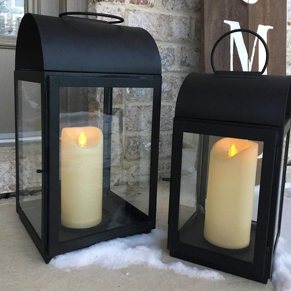 Homemory Dripping Wax Flameless Candles, Battery Operated Candles with Remote Control and Timers, LED Pillar Candles, Electric Fake Candles, 3" x 6", Set of 2