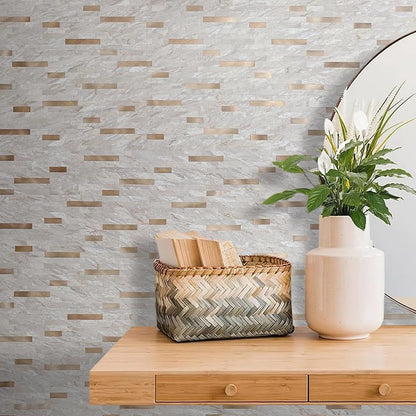 DICOFUN 10-Sheet Peel and Stick Backsplash Wall Tile, PVC Kitchen Backsplash Peel and Stick in Sandstone, 9.4 sq.ft