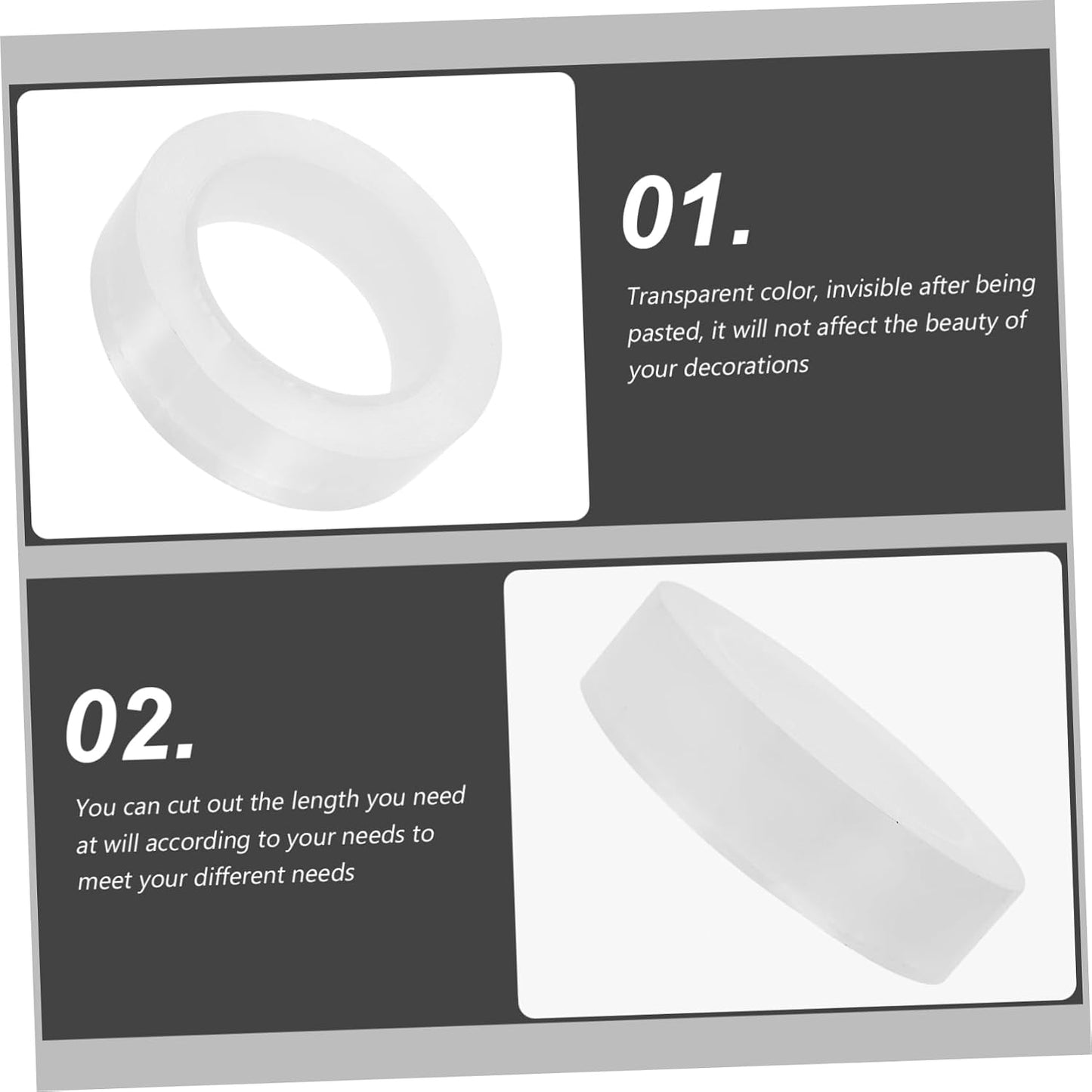 Homoyoyo 1Roll Double Sided Nano Tape Fixing Sticker Strong Adhesive Transparent Wall Mounting Tape Washable and Residue for Various Surfaces