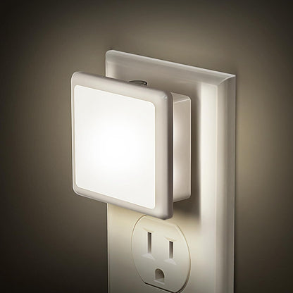 JandCase Night Lights Plug into Wall 2 Pack, Plug in Night Light with Dusk-to-Dawn Light Sensor, 3000K Soft White 0.3W, LED Nightlight for Bathroom, Adult, Hallway