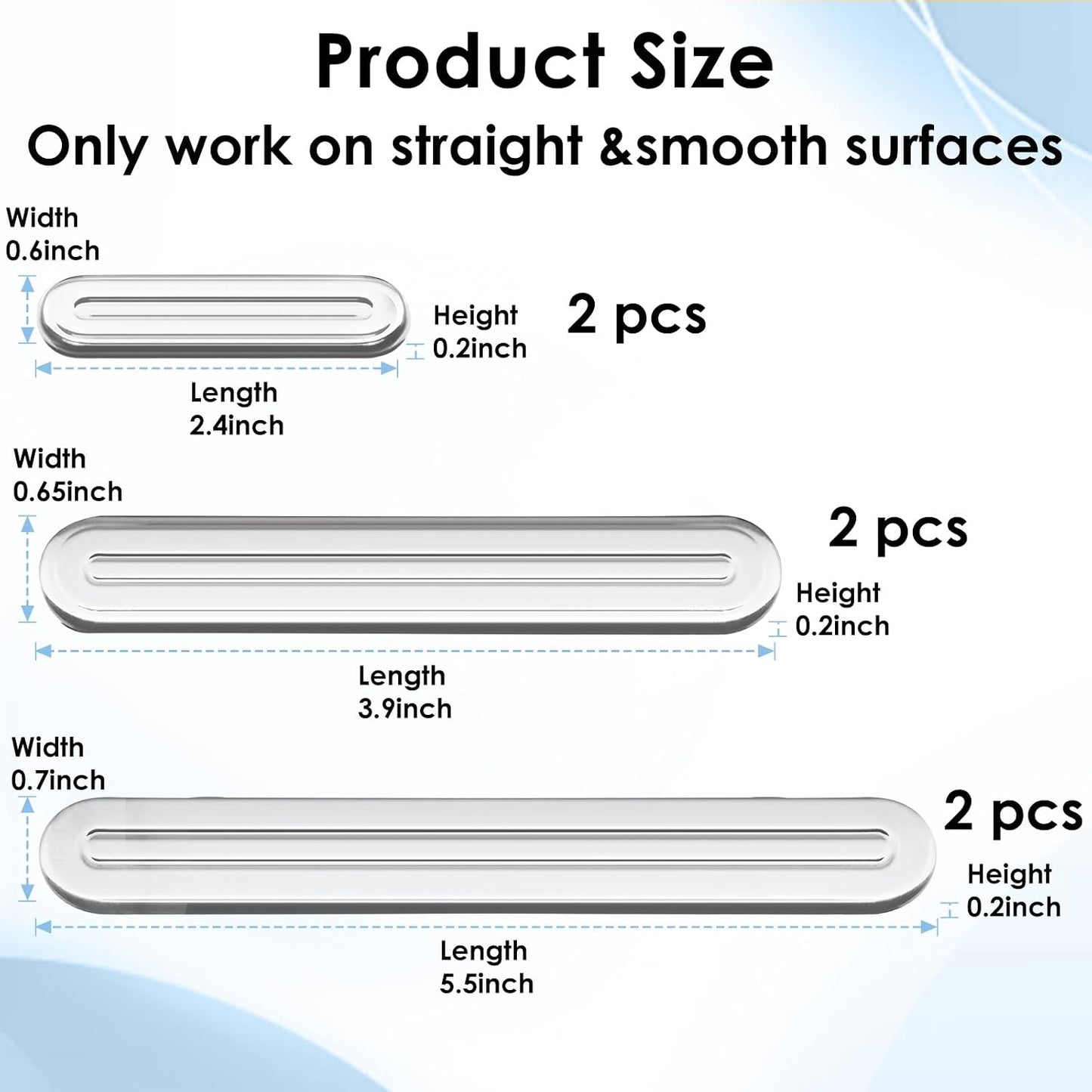 4PCS Long Furniture Bumpers - Wall Protector Guards, Fridge Door Stopper, 5.5x0.7x0.2inches