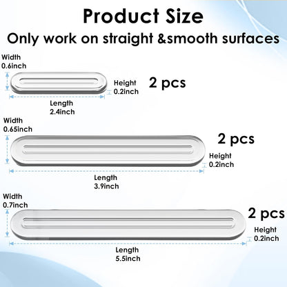 4PCS Long Furniture Bumpers - Wall Protector Guards, Fridge Door Stopper, 5.5x0.7x0.2inches