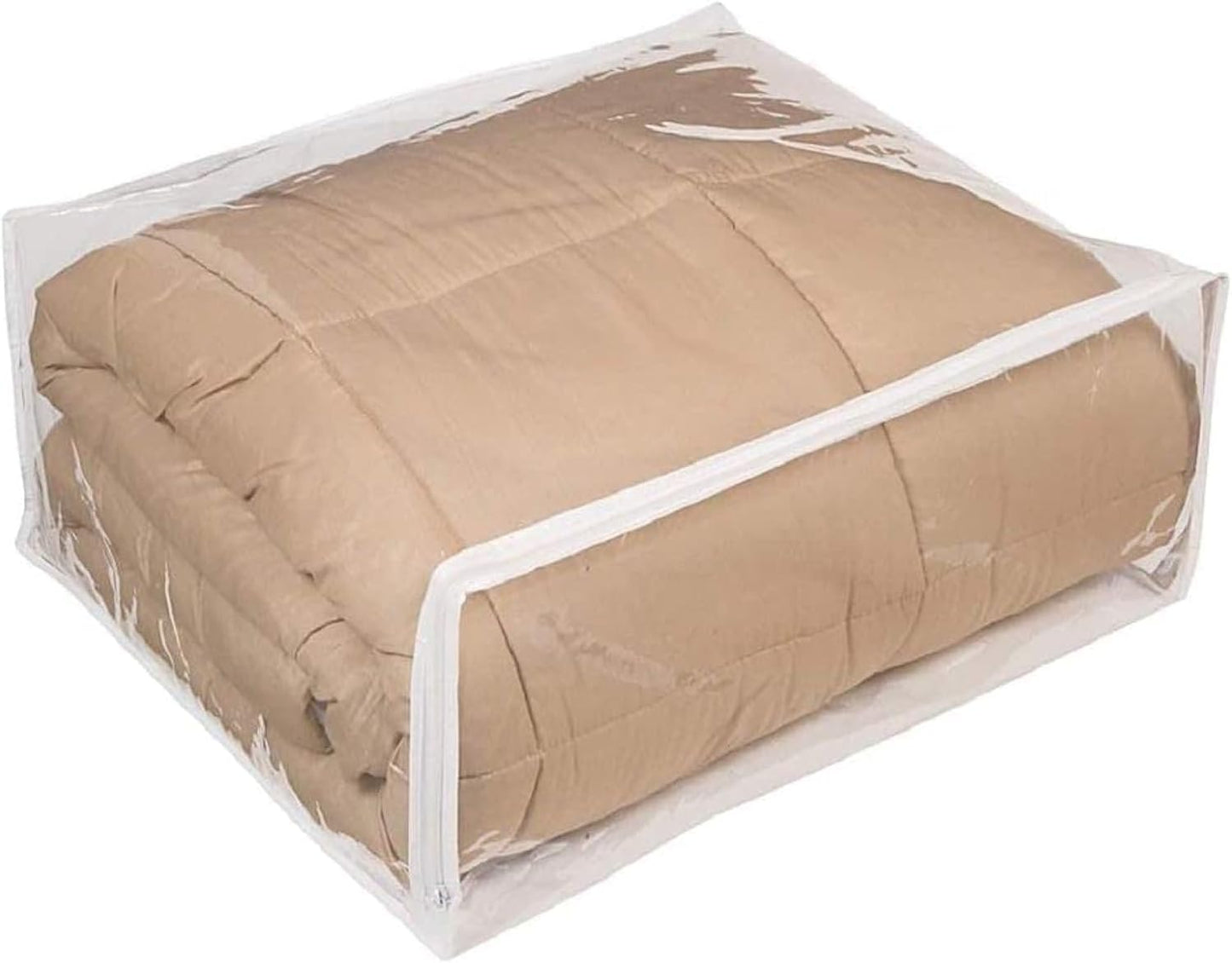 FBA Set of 5 Clear Vinyl Zippered Storage Bags 24x20x11 Inch
