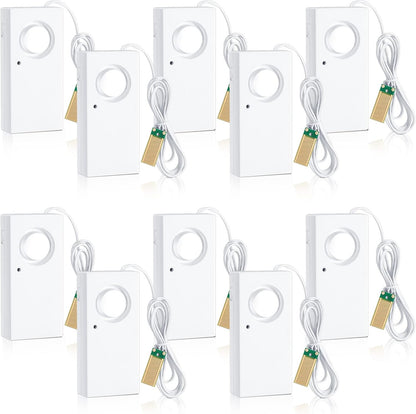 Hoteam 5 Pcs Water Sensor Alarm Leak Detector 120db Water Leak Alarm 9v Battery Flood Sensor Detector Overflow Security Alert for Home Basement Kitchen Garage Bath Tub Sink, White