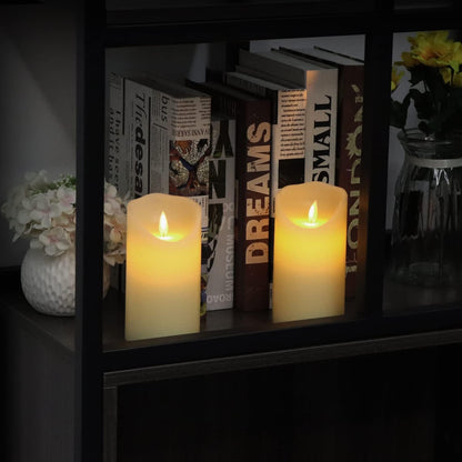 antizer Flameless Candles Led Candles Pack of 9 (H 4" 5" 6" 7" 8" 9" x D 2.2") Real Wax Battery Candles with Remote Timer for Home Fireplace Decor Wedding Festival Decor (Ivory 9 Pack)