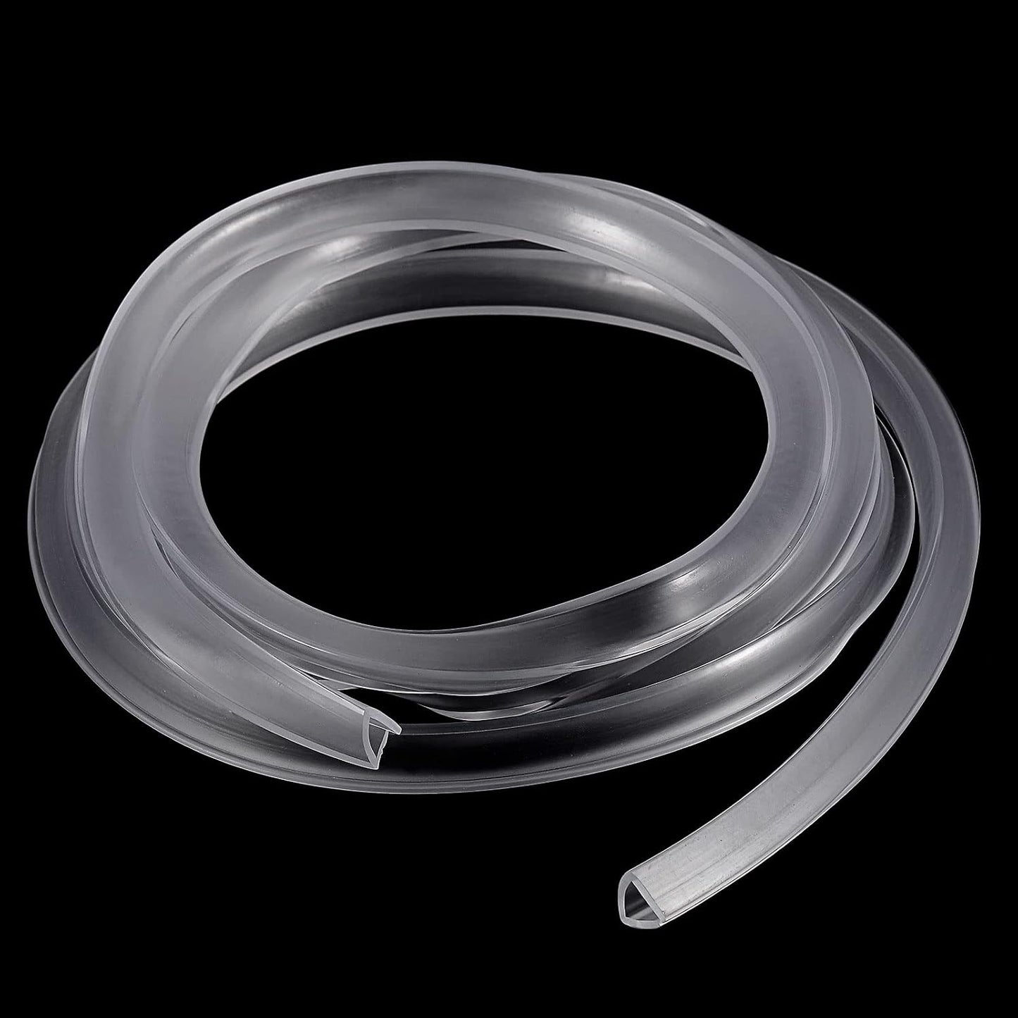 uxcell U Channel Edge Trim, 4.9ft Length Soft Rubber Guard Seal Strip Edge Protector Fit for 1-2mm Edge, (9/32" W x 5/32" H) Clear