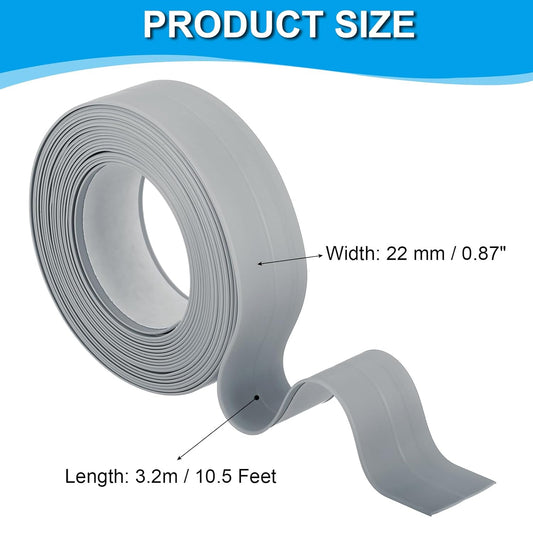 PATIKIL Caulk Tape 0.9" x 10.5 Ft, Self Adhesive Sealing Tape Waterproof Toilet Tub Caulk Sealant Strip Sealing Trim for Kitchen Bathroom Toilet Bathtub Sink Countertop, Gray