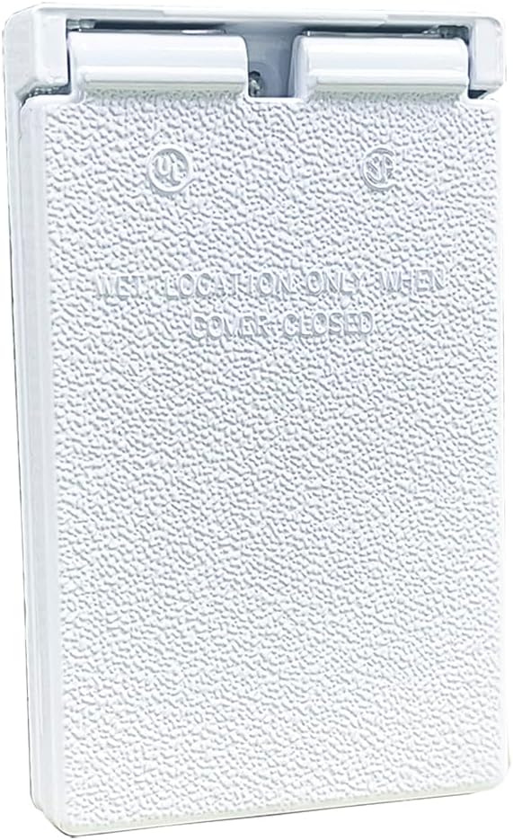 Sigma 14248WH Weatherproof 1-Gang Vertical GFCI Receptacle Cover, WH