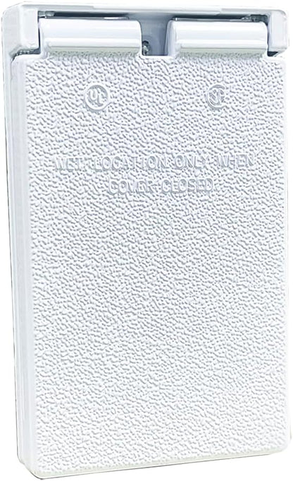 Sigma 14248WH Weatherproof 1-Gang Vertical GFCI Receptacle Cover, WH