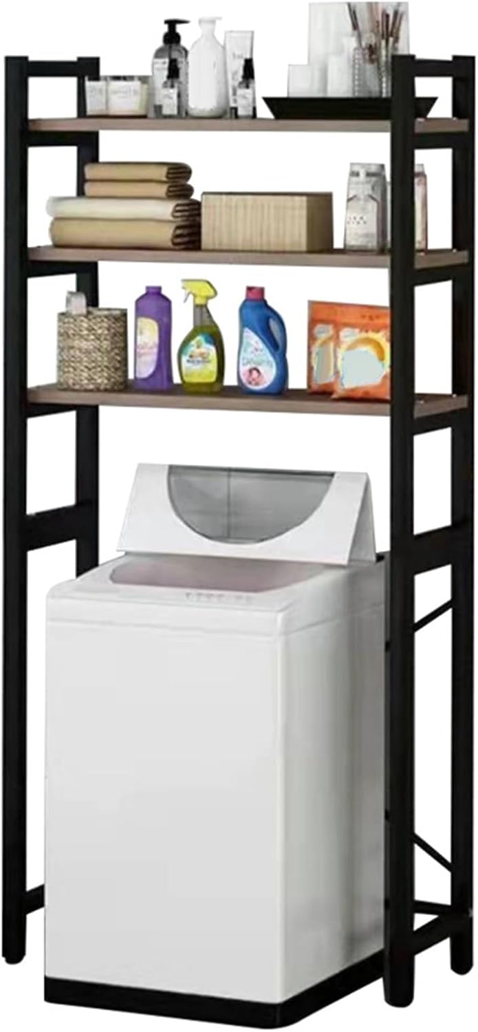 3 Tiers Over The Washer and Dryer Storage Shelf, Freestanding, Strong Load-Bearing, Laundry Room Organization Shelves, Space-Saving Bathroom Sundries Organizer Household Supplies White