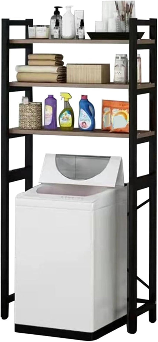 3 Tiers Over The Washer and Dryer Storage Shelf, Freestanding, Strong Load-Bearing, Laundry Room Organization Shelves, Space-Saving Bathroom Sundries Organizer Household Supplies White