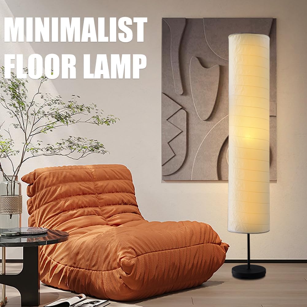Paper Floor Lamp, Floor Lamps, Paper Standing Lamp, Room Decoration Festival Lantern Light for Bedroom Dresser Living Kids Room Dorm Coffee (White, 46inch)